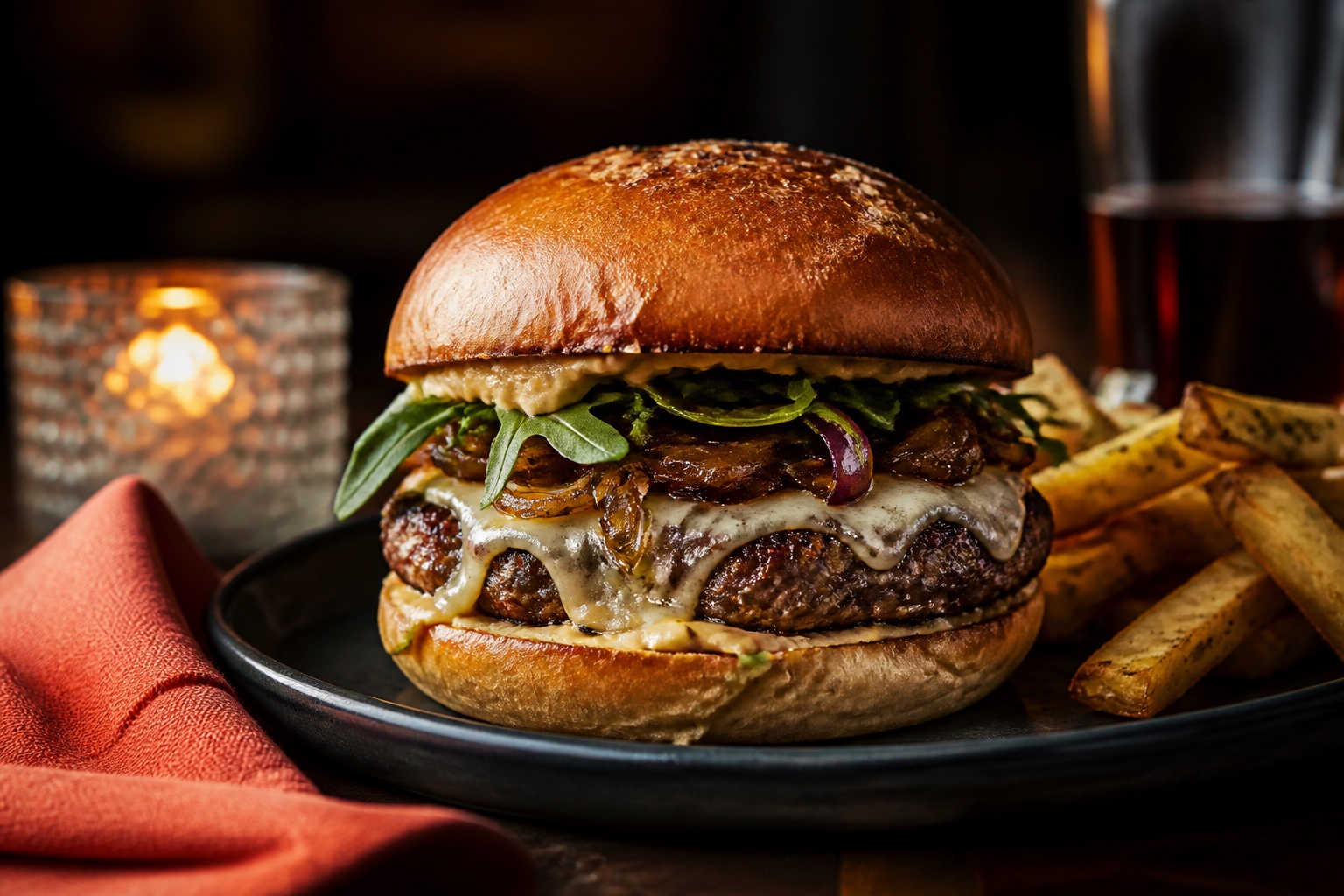 Signature burger offer photography