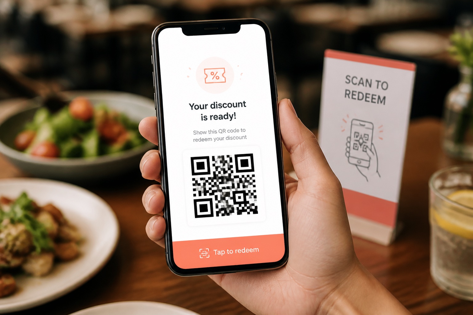 QR redemption mood photography